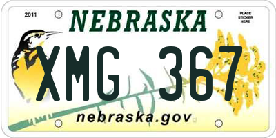 NE license plate XMG367