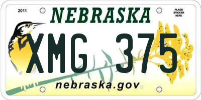 NE license plate XMG375