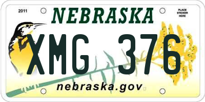 NE license plate XMG376