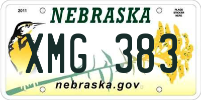 NE license plate XMG383