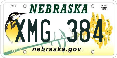 NE license plate XMG384