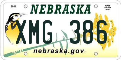 NE license plate XMG386