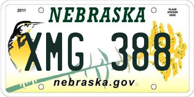 NE license plate XMG388