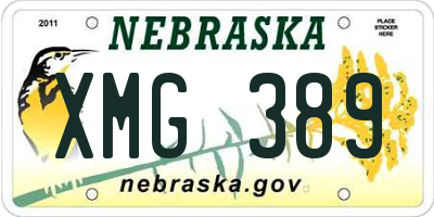NE license plate XMG389