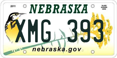 NE license plate XMG393