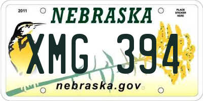 NE license plate XMG394