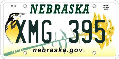 NE license plate XMG395