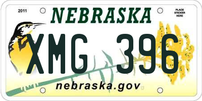 NE license plate XMG396