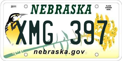 NE license plate XMG397