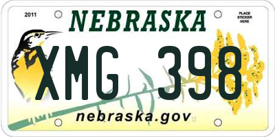 NE license plate XMG398