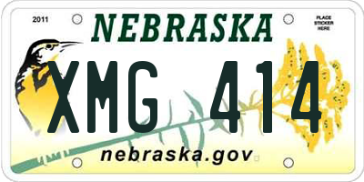 NE license plate XMG414