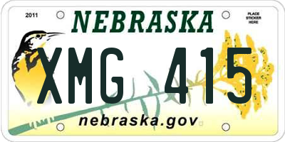 NE license plate XMG415