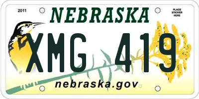 NE license plate XMG419