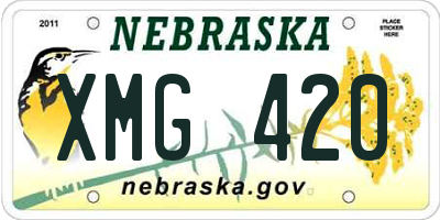 NE license plate XMG420