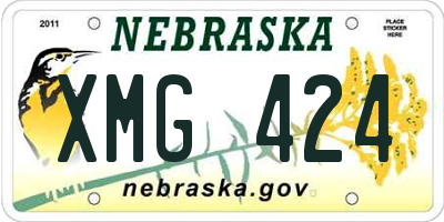 NE license plate XMG424