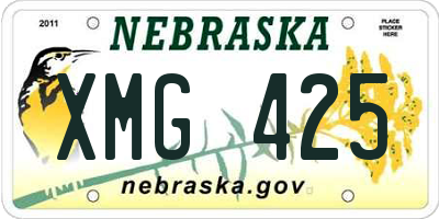 NE license plate XMG425