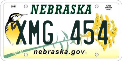 NE license plate XMG454
