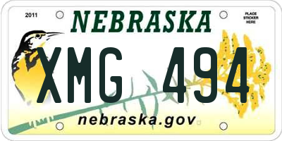 NE license plate XMG494