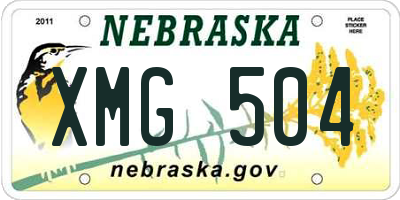 NE license plate XMG504