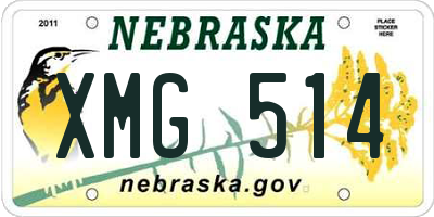 NE license plate XMG514