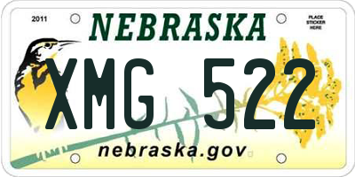 NE license plate XMG522