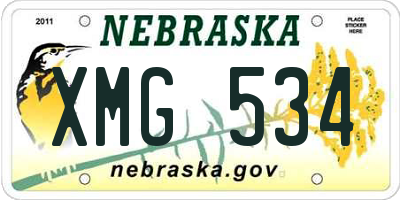 NE license plate XMG534