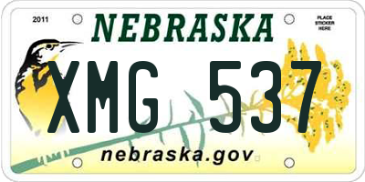 NE license plate XMG537