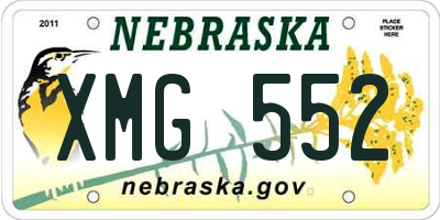 NE license plate XMG552