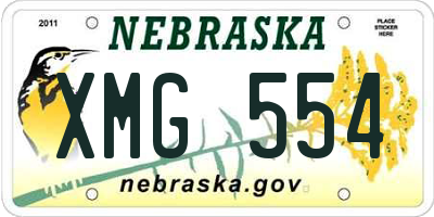 NE license plate XMG554