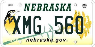 NE license plate XMG560