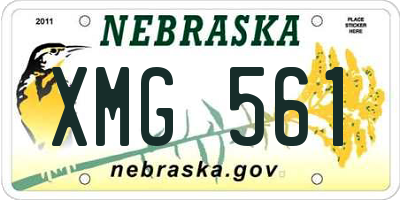 NE license plate XMG561