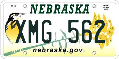 NE license plate XMG562