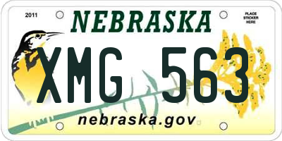 NE license plate XMG563