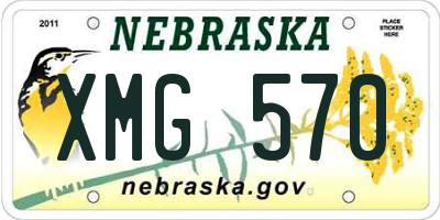 NE license plate XMG570