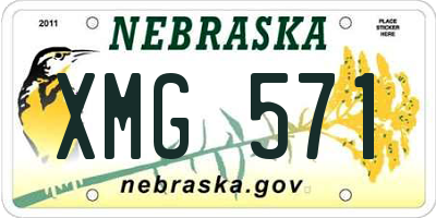 NE license plate XMG571