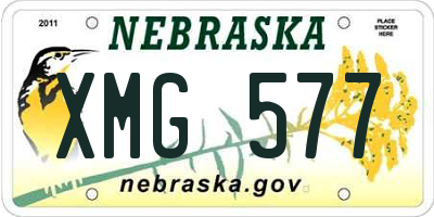 NE license plate XMG577