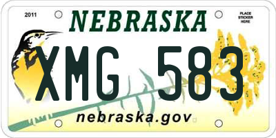 NE license plate XMG583