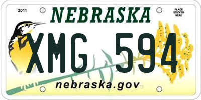 NE license plate XMG594