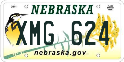 NE license plate XMG624