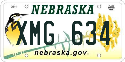 NE license plate XMG634