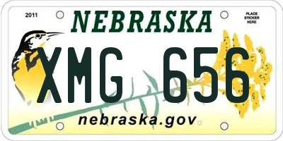 NE license plate XMG656