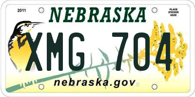 NE license plate XMG704