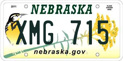 NE license plate XMG715