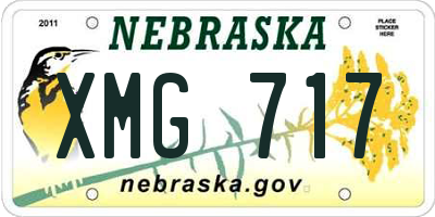 NE license plate XMG717