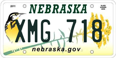 NE license plate XMG718