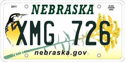 NE license plate XMG726