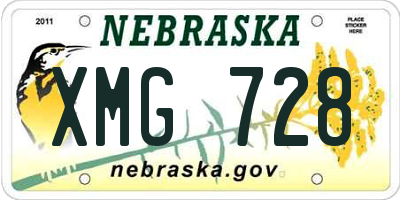 NE license plate XMG728