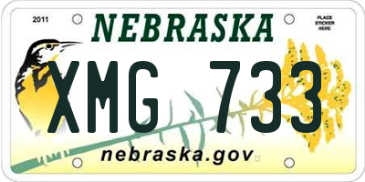 NE license plate XMG733