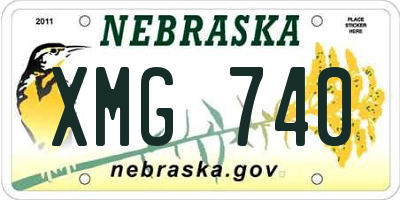 NE license plate XMG740
