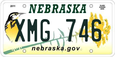 NE license plate XMG746
